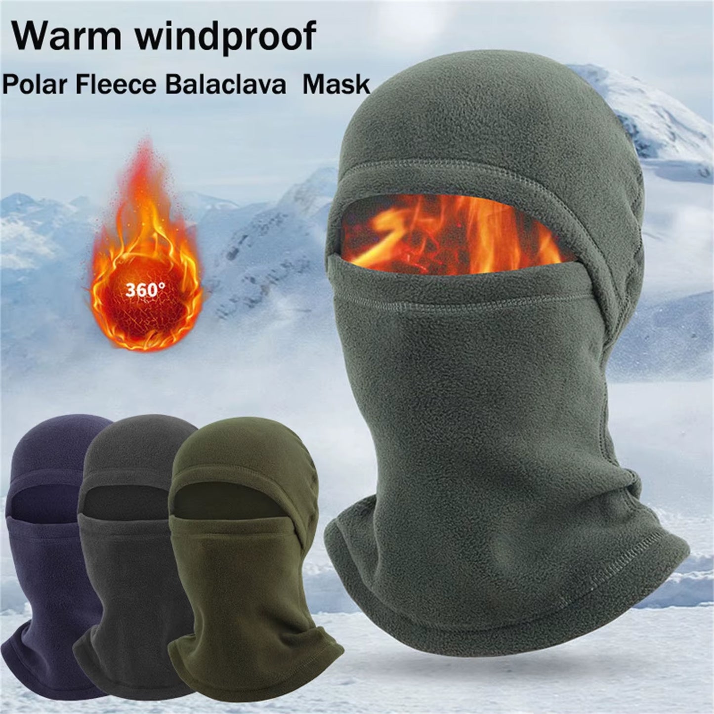 Winter Warm Polar-Fleece Balaclava Unisex Full Face Mask Neck Warmer Cycling Skiing Motorcycling Winter Sports Cap Face Cover