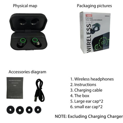 In-Ear Design Wireless High Quality Headphoneswireless In-Ear Headphones with LED Batteryindicator, Touch Controls, Sound Lsolation, Formusic Gaming Sports, True Wireless Earbudsheadset